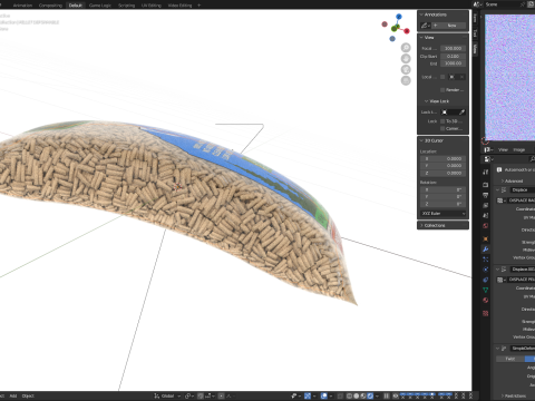 Wood pellets in the bags 3D Model