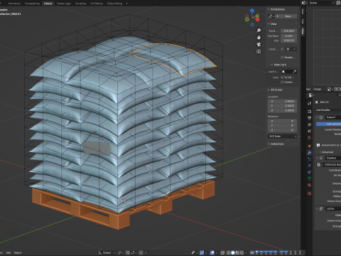 Wood pellets in the bags 3D Model