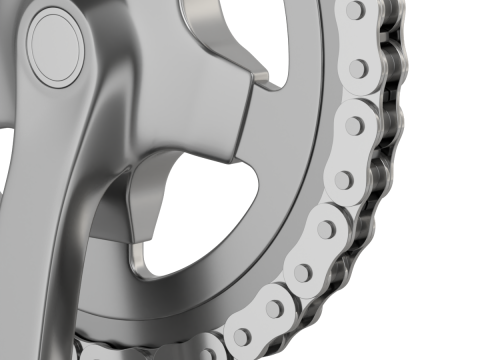 बाइक रोलर चेन ट्रांसमिशन एनीमेशन 3D मॉडल