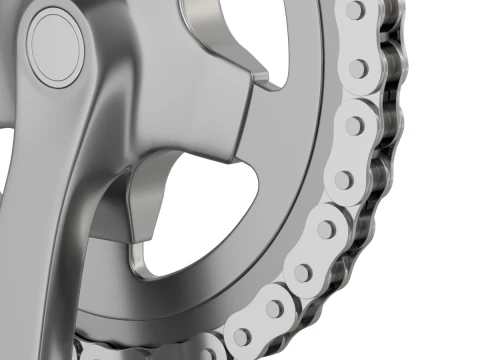 Bike roller chain transmission animation 3D Model