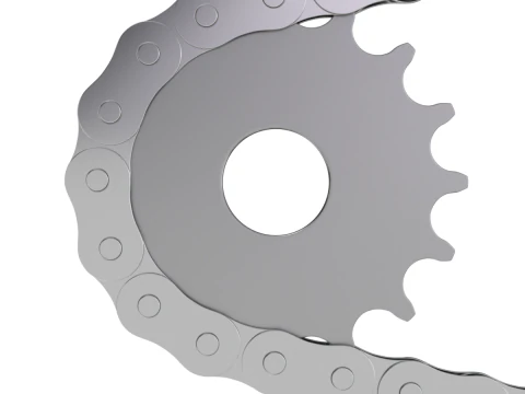 Bike roller chain transmission animation 3D Model
