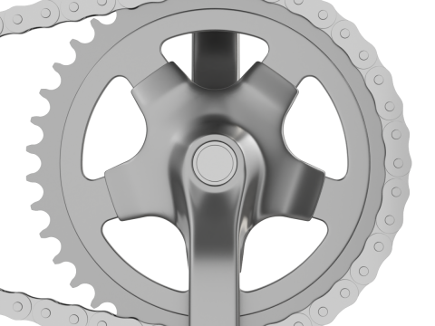 बाइक रोलर चेन ट्रांसमिशन एनीमेशन 3D मॉडल