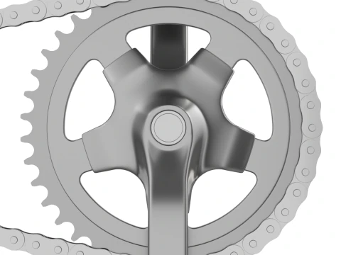 Bike roller chain transmission animation 3D Model