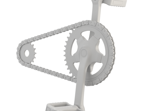बाइक रोलर चेन ट्रांसमिशन एनीमेशन 3D मॉडल