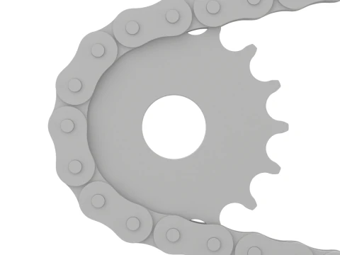 Bike roller chain transmission animation 3D Model