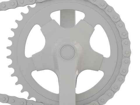 बाइक रोलर चेन ट्रांसमिशन एनीमेशन 3D मॉडल