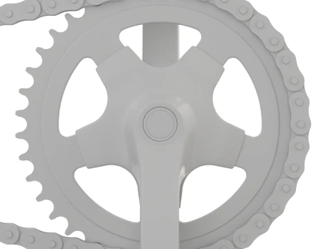 Bike roller chain transmission animation 3D Model