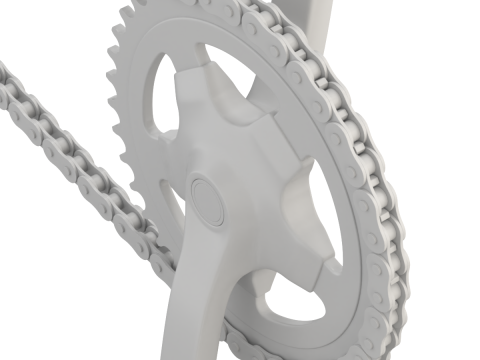 बाइक रोलर चेन ट्रांसमिशन एनीमेशन 3D मॉडल
