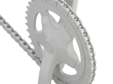 Bike roller chain transmission animation 3D Model