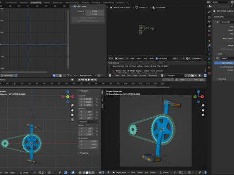 Bike roller chain transmission animation 3D Model