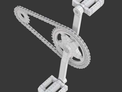 बाइक रोलर चेन ट्रांसमिशन एनीमेशन 3D मॉडल