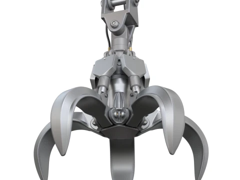 Rigged Industrial Hydromechanical Claw 3D Model