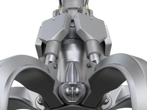 Rigged Industrial Hydromechanical Claw 3D Model