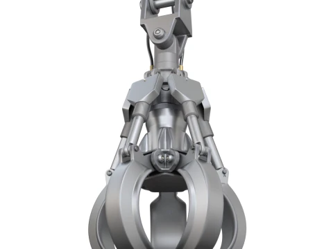 Rigged Industrial Hydromechanical Claw 3D Model