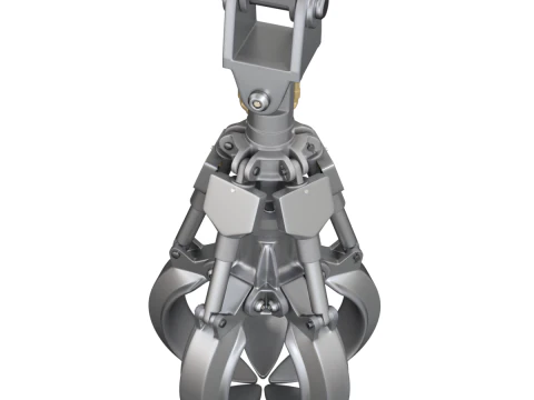 Rigged Industrial Hydromechanical Claw 3D Model