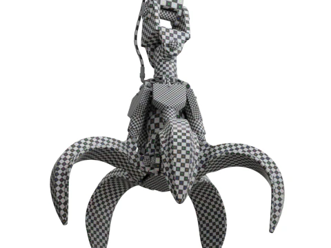 Rigged Industrial Hydromechanical Claw 3D Model