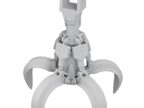 Rigged Industrial Hydromechanical Claw 3D Model