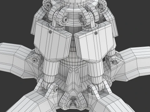 Rigged Industrial Hydromechanical Claw 3D Model