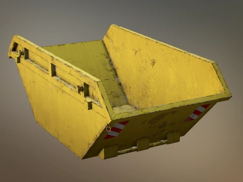 Absetzcontainer mit Low-Poly-Mesh 3D Modell