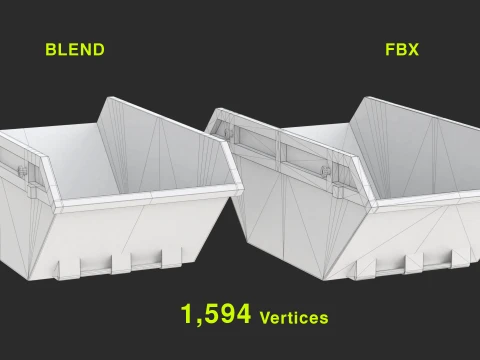 Skip container with low-poly mesh 3D Model