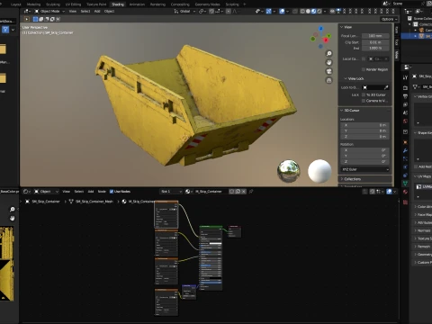 Skip container with low-poly mesh 3D Model