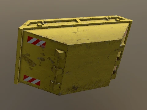 Skip container with low-poly mesh 3D Model
