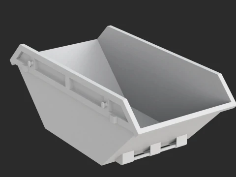 Skip container with low-poly mesh 3D Model