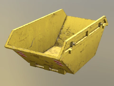 Skip container with low-poly mesh 3D Model