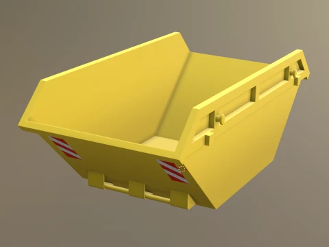 Skip container with low-poly mesh 3D Model