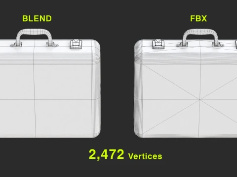Metal briefcase with low-poly mesh 3D Model