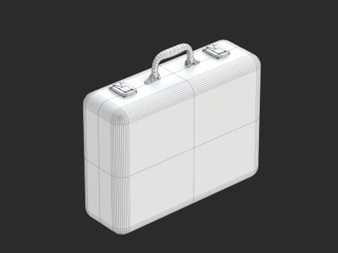 Metal briefcase with low-poly mesh 3D Model