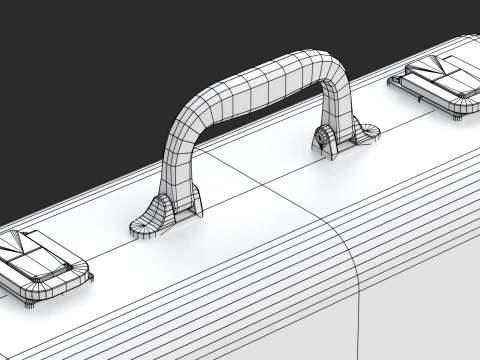 Metal briefcase with low-poly mesh 3D Model