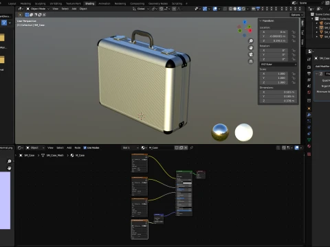 Metal briefcase with low-poly mesh 3D Model