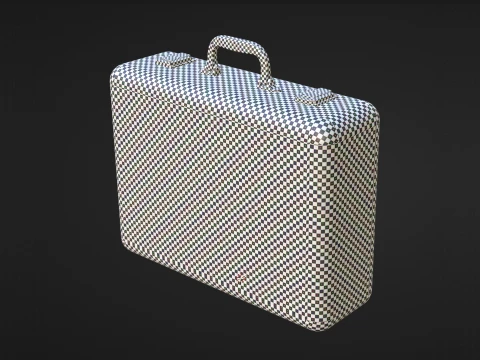 Metal briefcase with low-poly mesh 3D Model