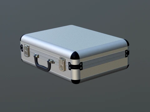 Metal briefcase with low-poly mesh 3D Model