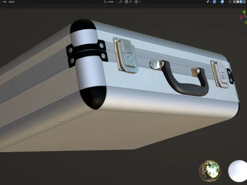 Metal briefcase with low-poly mesh 3D Model
