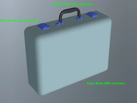 Metal briefcase with low-poly mesh 3D Model
