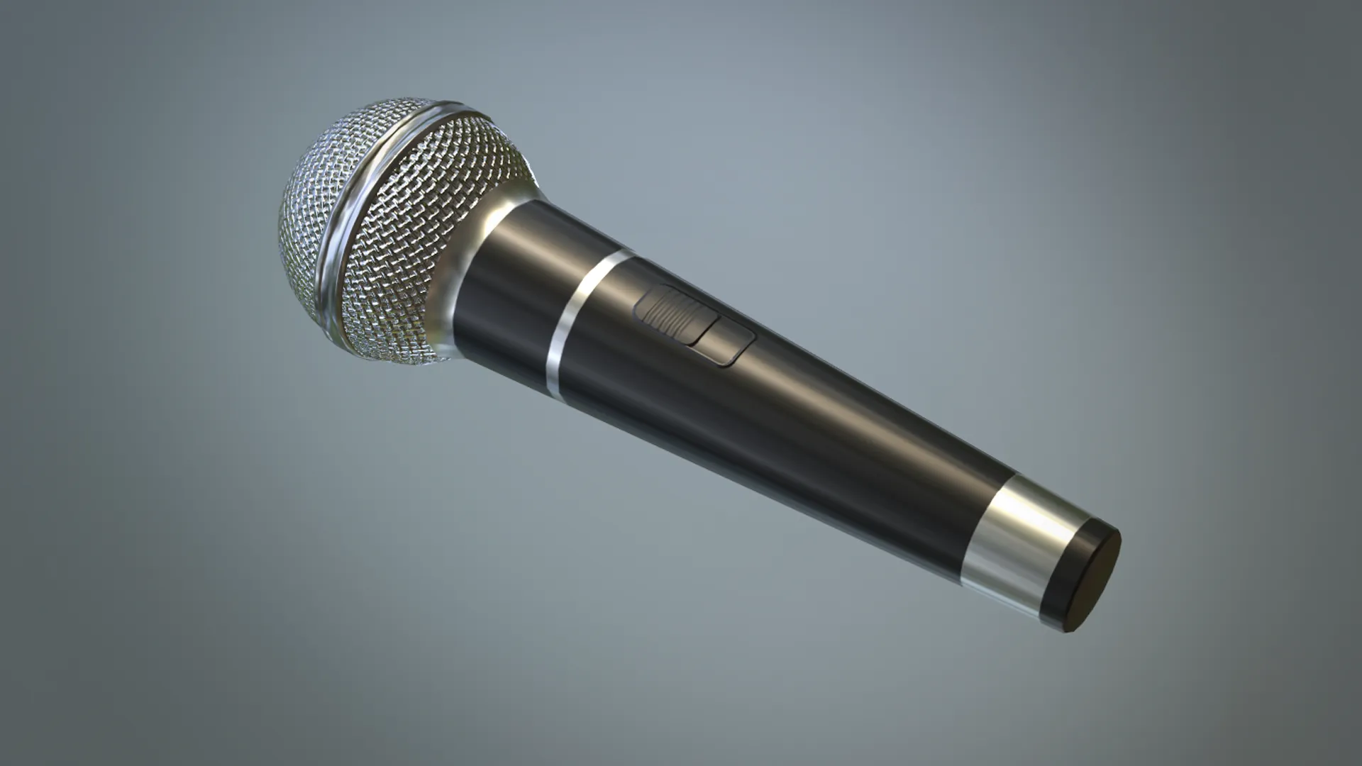 Microphone with low-poly mesh 3D Model .c4d .max .obj .3ds .fbx .stl .blend
