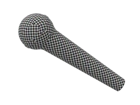 Microphone with low-poly mesh 3D Model