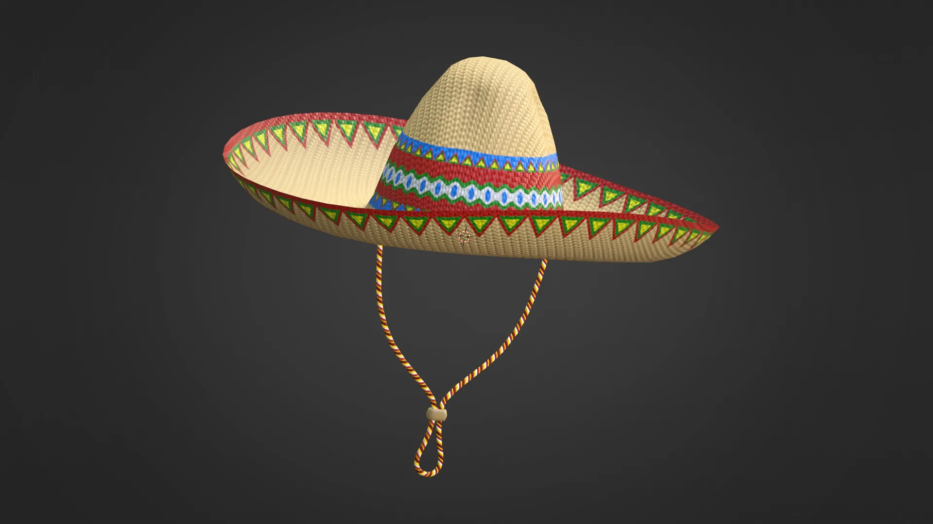 Sombrero with low-poly mesh 3D Model .c4d .max .obj .3ds .fbx .stl .blend