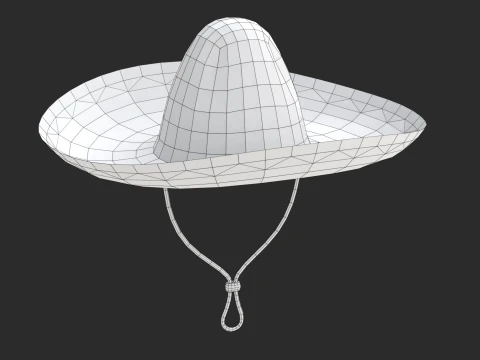 Sombrero with low-poly mesh 3D Model