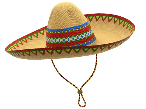 Sombrero with low-poly mesh 3D Model