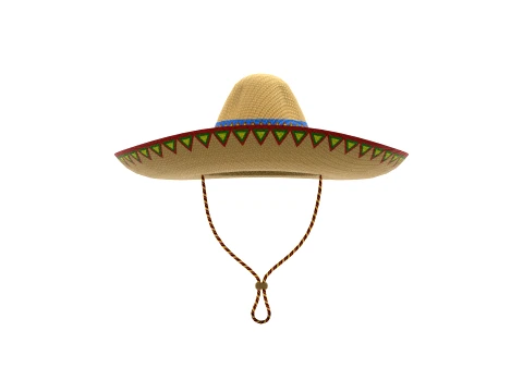 Sombrero with low-poly mesh 3D Model