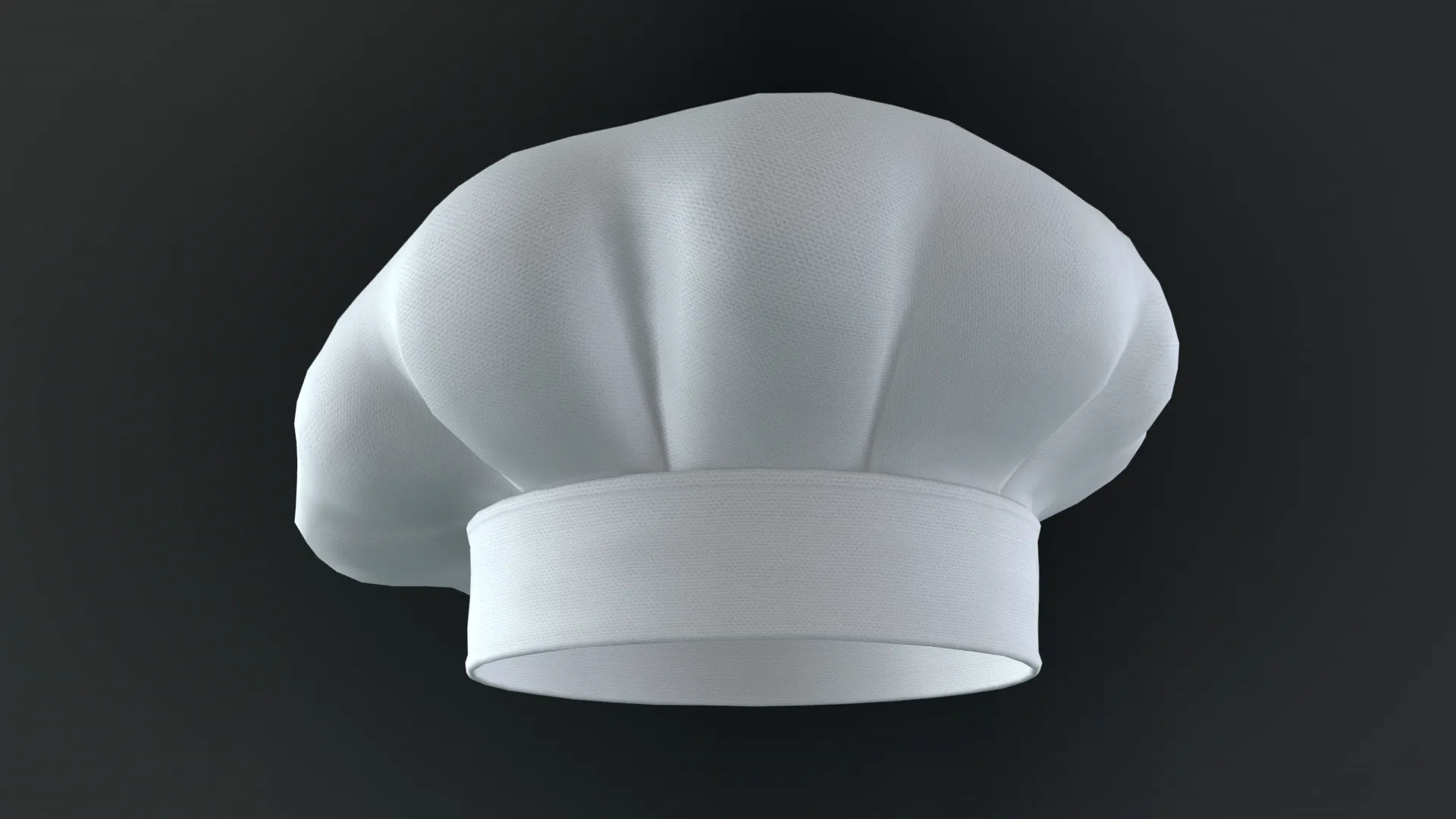 Chef hat with low-poly mesh 3D Model .c4d .max .obj .3ds .fbx .stl .blend 
