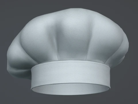 Chef hat with low-poly mesh 3D Model