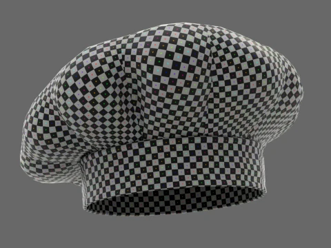 Chef hat with low-poly mesh 3D Model