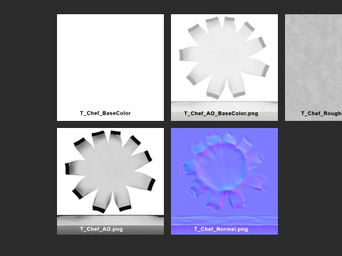 Chef hat with low-poly mesh 3D Model