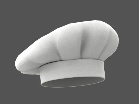 Chef hat with low-poly mesh 3D Model