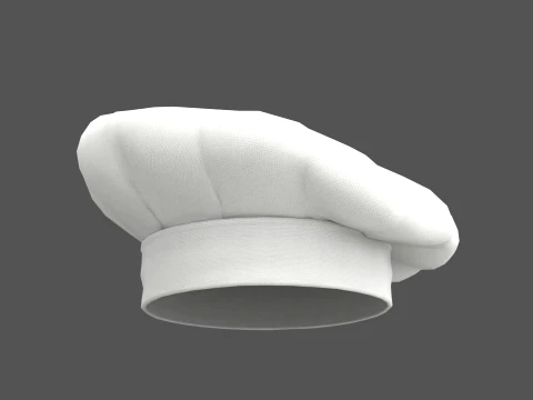 Chef hat with low-poly mesh 3D Model