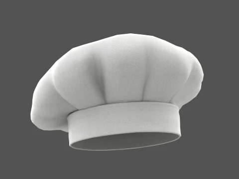 Chef hat with low-poly mesh 3D Model